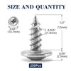 #8 x 1/2" Wood Screw 250Pcs 410 Stainless Steel Standard