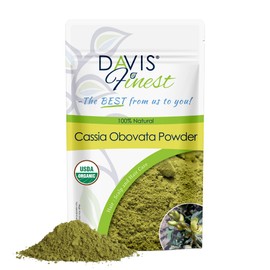 Davis Finest Organic Cassia Obovata Powder 100g, Neutral Henna Hair, Strengthening, Volumizing, Ayurvedic Hair Mask, Semi Permanent Blonde Hair Dye Shine Conditioner