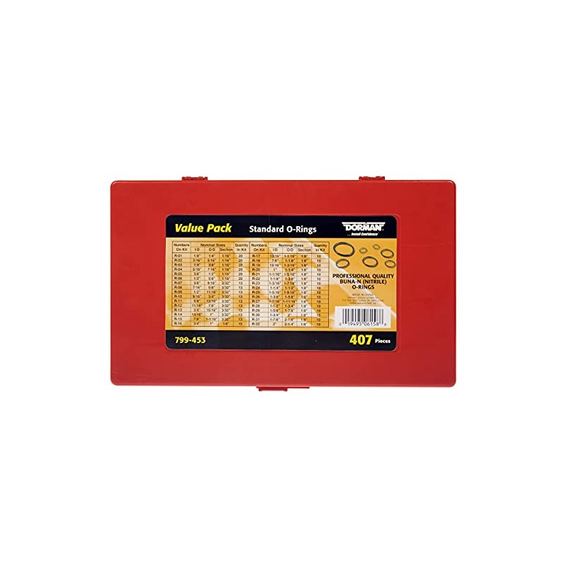 Dorman 799-453 Standard O-Rings Value Piece- 32 Sku's, 407 Piece