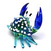 ZOOCRAFT Glass Animals Crab Figurine Blue Hand Blown Painted Art