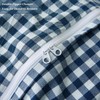 Mywinlle Navy Blue Gingham Pompom Duvet Cover Bedding Set Queen