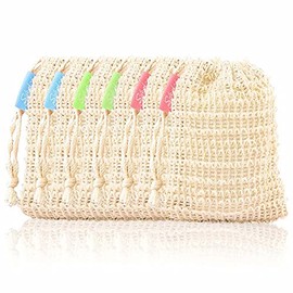 6 bolsas de jabón de sisal natural, bolsas de jabón exfoliantes de malla, Paquete de 6