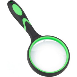 Timotech Lupa de Mano 10X Portátil, Lupa para Leer y Lectura de Adultos Mayores, con Mango Antideslizante, Ideal para Niños, Pasatiempos, Exploración y Lectura de Periódicos