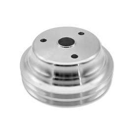 IMOOA Long Water Pump Crankshaft Pulley Double Groove LWP For Chevy SBC 283 305 327 350 383 400 1955-1986 Polished Aluminum