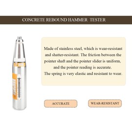 sliyxtwio Concrete Rebound Hammer Tester, Scope of 10-60Mpa, Resiliometer Test Meter Tool, ZC3-A.