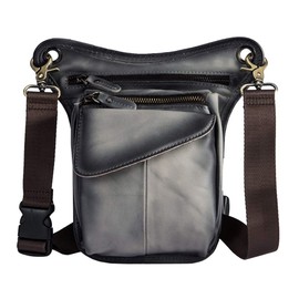 Leather Waist Pack Drop Leg Bag for Men Women Belt Bum Pouch Multi-Purpose Motorcycle Outdoor Sports Tactical Cycling Hiking Camping Casual Daypack