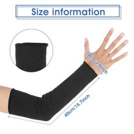 Lusofie Cut Resistant Sleeves for Arm Work Arm Protection Sleeve Level 5 Sleeve Protector Heat Resistant Sleeve Protection for Thin Skin Bruises Men Women Cut Protection, black