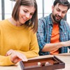 Shut The Box Game with 12 Pcs Wooden Numbers，Wooden Board