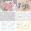 Chisafly Nail Stickers, Snowflakes, Silver, Nail Stickers, Winter, Snowflakes, White,