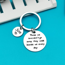 Ximalun Son Memorial Gifts Keyring Loss of Son Gifts Those We Love Don't Go Away They Walk Beside Us Every Day Keyring Remembrance Bereavement Gifts Sympathy Gifts for Loss of Son