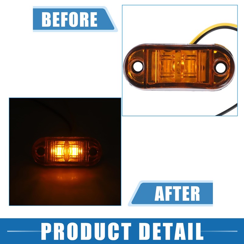 A ABSOPRO Front Rear Side Marker Light 2 LED for