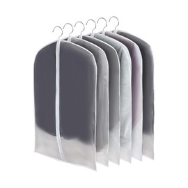 CNMTCCO Transparent Dustproof Suit Covers Set of 6, 60 x 100 cm Dustproof Rain Resistant Suitable for Storage and Protection of Dresses Jackets and Evening Shirts