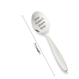Funny Gift for Friends | Joey Doesn't Share Food - Engraved Spoon | Christmas Birthday Gift for Teen Boy Girl | Friends TV Show Gifts for Kids | Friendship Day Gifts - 7inch