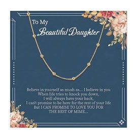 To My Daughter Necklace Beaded Gold Choker Necklaces for Woman Daughter Necklace from Mom Jewelry Gifts for Women