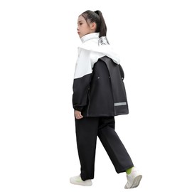 LJZM Kids Raincoat, Top and Bottom Separate, Children, Rain Suit, Compatible with School Bags, Rain Gear, Kappa, Rainwear, Juniors, Boys, Girls, Unisex, Rainy Season Protection, Kindergarten, School,
