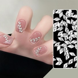 100 Stück Zirkonia Strasssteine für Nägel, 3D Nageldesign Glitzer Edelsteine, Rhombus Nail Art Charms, kleine Strasssteine für Nagelkunst, Glitzersteine DIY für Nägel, Schmuck & Basteln