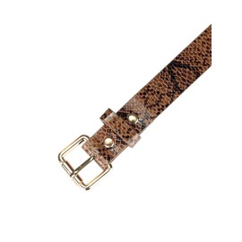 Elerevyo Women Slim Thin Waist Belt, Snakeskin Embossed Faux Leather Skinny Belts Waistband for Jeans Pants Camel 74-89cm/29.13-35.04"
