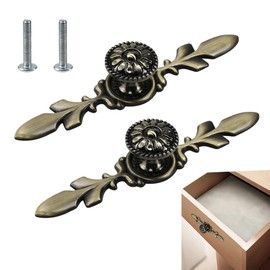 BUENTYA 2PCS Vintage Cabinet Knobs 25mm Antique Bronzy Cabinet Knobs Decorative Furniture Knobs Drawer Handles Round Furniture Door Knobs with Mounting Screws for Cupboard Drawer Closet Door