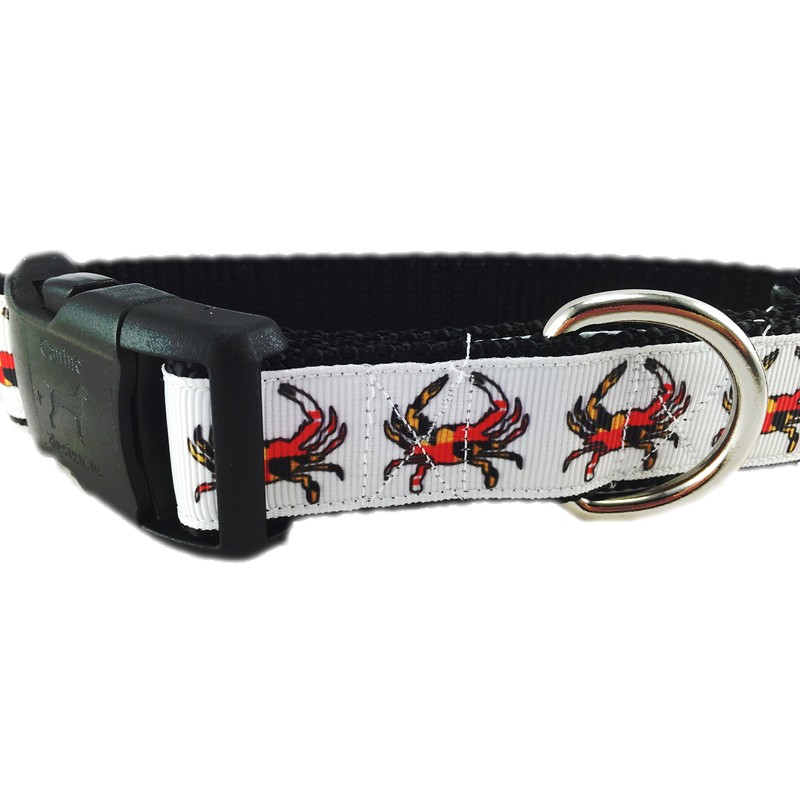 Caninedesign, Maryland Crab Dog Collar, 1 inch, Nylon, Side Release