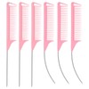 MBAIYO 6 Pcs Rat Tail Combs, Pink C Curved and