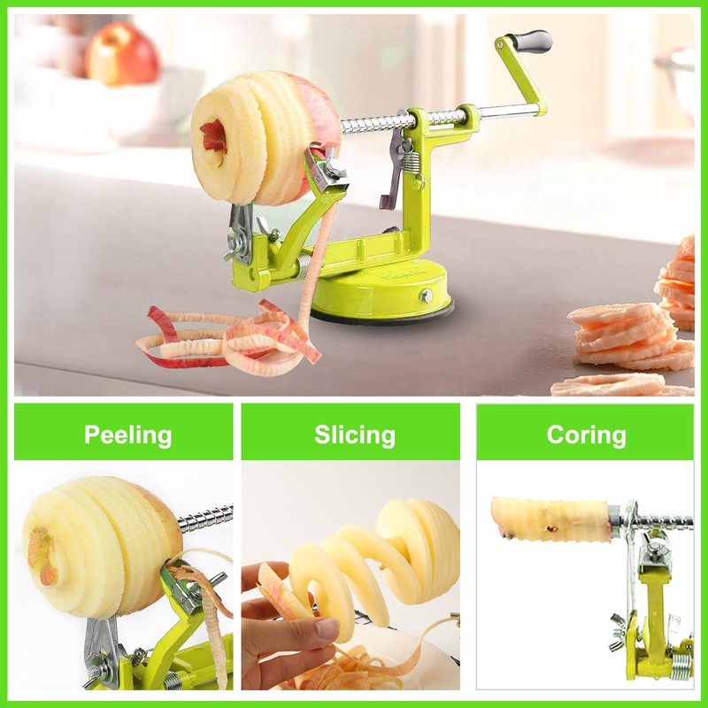 Apple Peeler Corer, Long lasting Chrome Cast Magnesium Alloy Apple