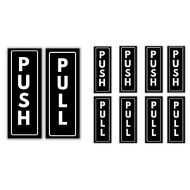 Push Pull Vertical Sign Vinyl Stickers 5 Pairs 4 x 2in Self Adhesive Stickers Durable Premium Decal Stickers for Business