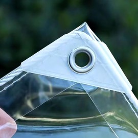 Waterproof Heavy Duty 10x12ft Tarp, Clear Tarp with Grommets 14 MIL, Tear Resistant for Camping, Outdoor Furniture, Car, Tents, Firewood Protection, PVC Vinyl Tarpaulin Enclosure for Patio