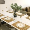 Hand-Woven Seagrass Placemats (Set of 4), Natural Rectangular Placemats for