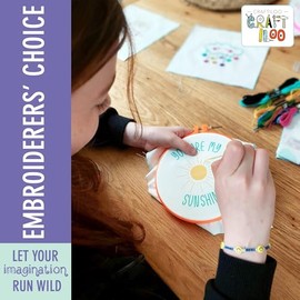 10 patrones de bordado preestampados para principiantes, kit de bordado para niños y niñas, kit de costura para principiantes, punto de cruz, costura perfecta para edades de 7 a 13 años