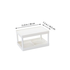 Operitacx 1Stk Lagerregal Korb Post faltbar künstliches Modell Tarnköcher schreibtischgestell tischregal Schreibtisch Storage Frame büroorganizer zweilagiger Ständer Tischorganisator pp Weiß