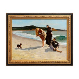 FOLKOR Ornate Canvas Frame for 12x16 Oil Paintings Art Prints, Black and Gold Frame for Landscape Portrait, Open Back Wood Frame for Home Office Gallery Wall Decor (No Plexiglass & Backing Board)