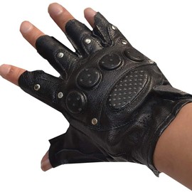 BUZZxSELECTION GB028 Men's Leather Gloves Cycling Training Gloves (Black)