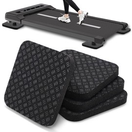 TOBWOLF 4PCS Anti-Slip Treadmill Mats, 10MM Thick High Density Walking Pad Mat, Anti Vibration Walking Pad Mats, Thick Rubber Mat for Stationery Bike, Rowing Machine, Home Gym Station