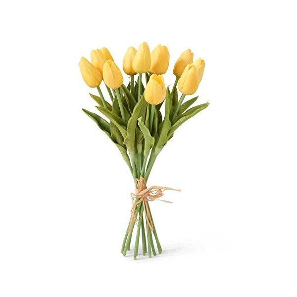 K&K Interiors 11399B-YE Bouquet Per, 13.5 Inch Yellow Real Touch