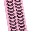 10 Pairs Cluster Lash D Curl Russian Strip Lashes Fluffy