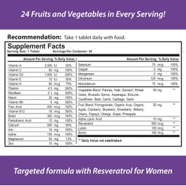 Reload! for Women, All Natural, Multivitamin, Multimineral, and Antioxidant with 24 Fruits and Vegetables as well as Biotin for Hair, Skin, and Nails. 1 Month Supply.