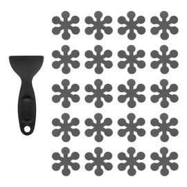 sourcing map 20pcs Non-Slip Bathtub Stickers, Anti-Slip Shower Stickers Showers Treads Marble Snow Shaped Appliques with Scraper for Bath Tub Shower Stairs, Grey