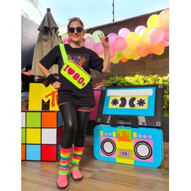 80s Neon Fanny Pack for Women, Retro Adjustable Crossbody Bags Belt Bag Girls Waist Packs 80s Themed Rave Party Christmas Birthday Gifts Green