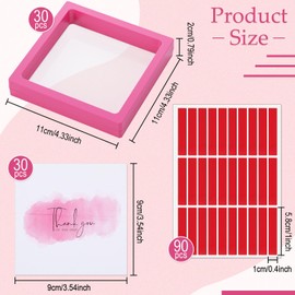 meekoo 30 Pcs Press on Nail Packaging Box with 90 Pcs Adhesive Double Sided Tape Artificial Nail Display Case Storage Container Box Acrylic Packaging Organizer for Home Salon Art (Rose Red)