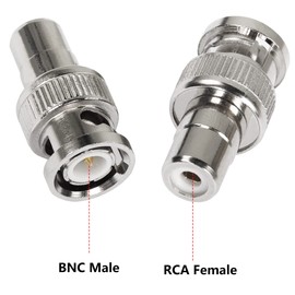 GELRHONR BNC to RCA Adapter,BNC Male to RCA Female Coaxial Connector for CCTV Video,VCR,TV-5PCS