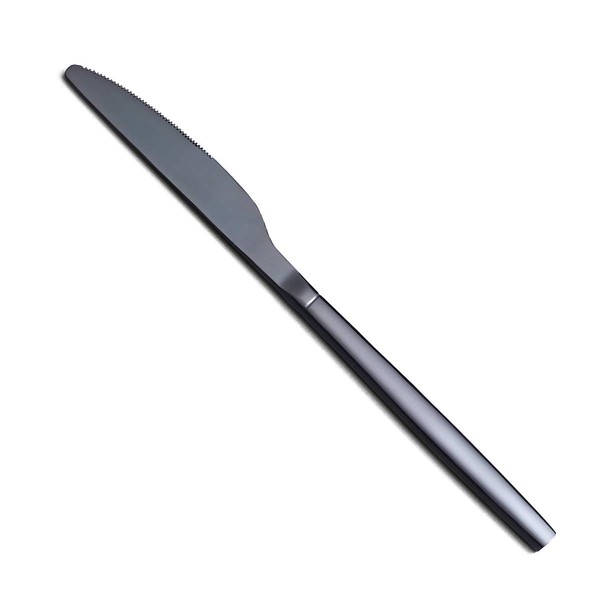 Berglander Black Dinner Knives Set Of 12, Titanium Shiny Black