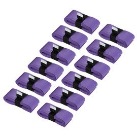 LUMLLSAJI Tennis Rackets Grip Tapes - 12 Pcs Overgrip Elastic Non Slip Absorbing Sweat for Badminton Table Tennis - PU - 43.3" Length - Purple