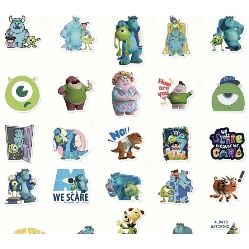 10 Random Monsters Inc Stickers