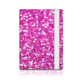 ATJFKIXL Passport Holder for Travel Essentials, RFID Premium Leather Passport Wallet Cover Case for Travel Must Haves Accessories, Passport Book Holders for Women Men Glitter Pink Points