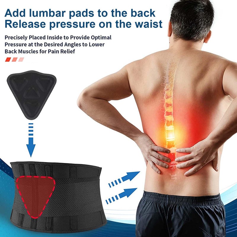 Back Stabilisers with Lumbar Padding, Back Support Belt, Double Stretch