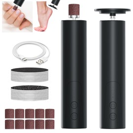 Electric Foot File Callus Remover - Rechargeable Professional Calloused Cracked Feet Sander Buffer Filer Tool - Adjustable Speed Heavy Duty Heel Dead Dry Skin Scrubber Grinder Pedicure Shaver Drill