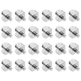 uxcell Glass Shelf Bracket Pegs, 8Pcs Zinc Alloy Adjustable Glass Clamps with Pin Wall Mounted Shelf Holders Supports for 4-8mm Tempered Glass