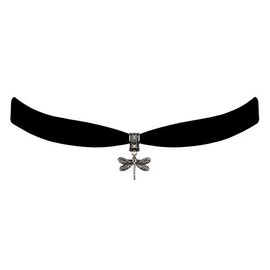Victorian Vault Dragonfly Black Velvet Choker Steampunk Gothic Pendant Necklace