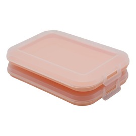 Set of 2 Cold Meat Containers with Integrated Serving Plate, Food Storage Box, Food Container, Cold Meat Box, Stackable, BPA-Free, Kitchen Supplies, Plastic Apricot