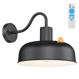 Darkaway Solar Barn Light for Outdoor, Dusk to Dawn Outside Wall Lights Solar Powered, Industrial Gooseneck Black Exterior Wall Sconce for House Porch Garage Shed